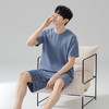  猫人男士短袖格纹蓝色家居服睡衣单套装KYM-5342 商品缩略图1