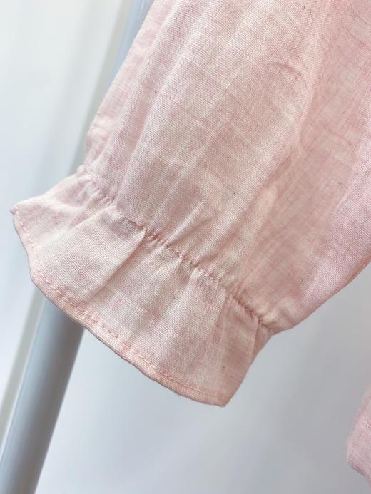 2024新款松植屋《花簇》女款色纺纱布圆领长袖长裤套装手工刺绣小花双层纱纯棉睡衣家居服 商品图5