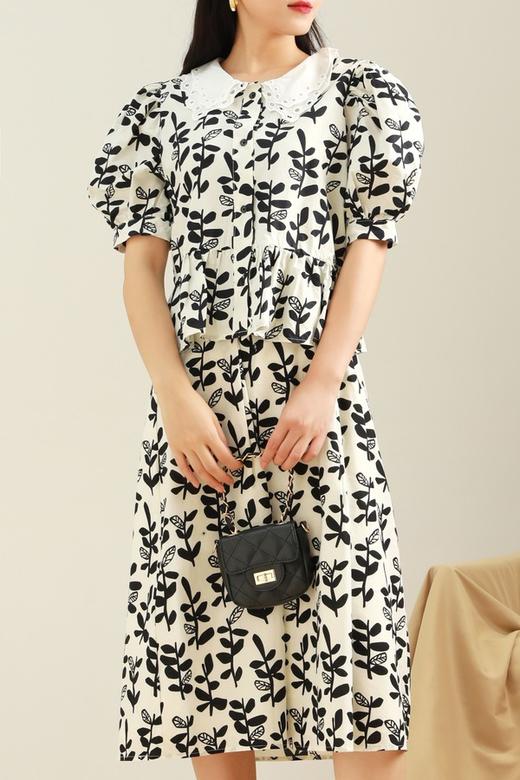 L.Fleuri 法式复古剪影印花A摆半裙 12789 商品图3