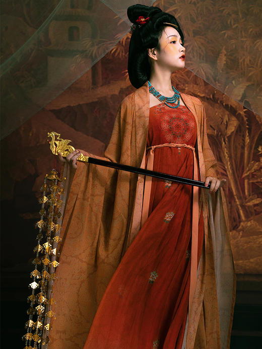 （微瑕）【重回汉唐瑶台月】原创唐制直领对襟广袖衫改良齐胸裙汉服女装 商品图3