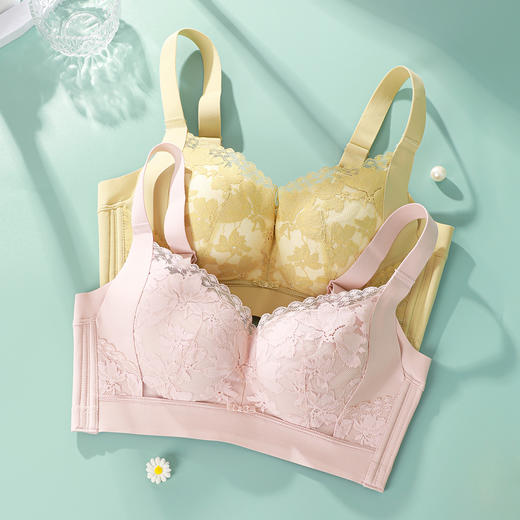【大胸显小CD杯】熳洁儿 上托提拉性感蕾丝薄杯内衣防下垂文胸收副乳 24761509/23761512 商品图11