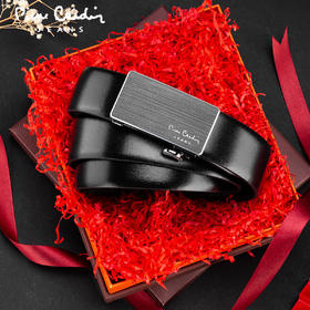 皮尔卡丹正品皮带男头层牛皮都市时尚腰带合金自动扣裤腰带商务牛皮裤带