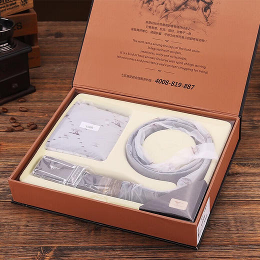 七匹狼腰带礼盒套装头层牛皮短款男士钱包+自动扣牛皮皮带时尚送礼精装礼盒 商品图1