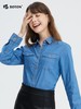 波顿女士工装风天丝牛仔长袖春夏衬衫美式休闲高端衬衣LS002124 商品缩略图1