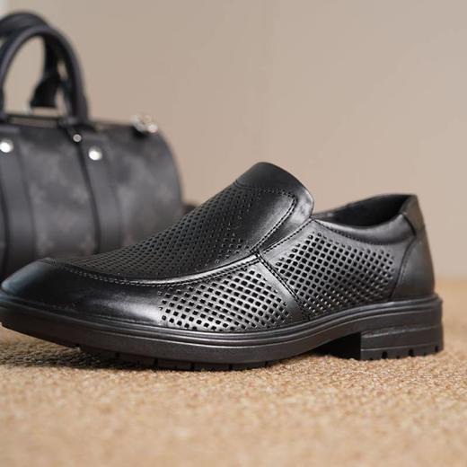 SaCha 男士冲孔洞洞皮鞋 鞋面牛皮 内里猪皮 质感皮面/柔韧软底/舒适行走 3-3.5cm跟高上脚轻松 橡胶大底防滑耐磨 商品图12