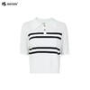 波顿女士春夏条纹T恤针织polo衫美式休闲高端短袖上衣LU108224 商品缩略图4