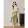 【1件72折】熙世界绿色天丝半身裙夏季新款薄款雾感气质垂坠感冰丝a字裙子 商品缩略图3