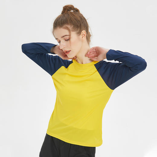 纳趣运动户外跑步健身拼色吸湿排汗速干长袖不闷热 商品图2