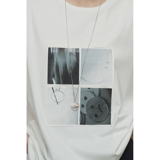 UMILAB【海港】个性鲜明细腻精棉正肩廓形热转印印花百搭T恤T675H 商品图4