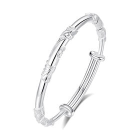 卡蒂罗/KADER 三生有杏系列 杏叶花手镯 999足银新中式杏叶造型可推拉银镯 国风古典汉服优雅灵动配饰 生日妈妈礼盒