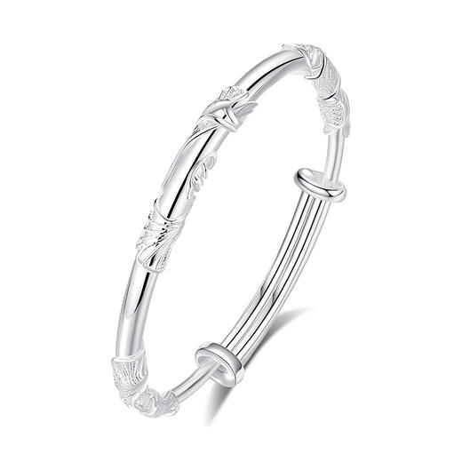 卡蒂罗/KADER 三生有杏系列 杏叶花手镯 999足银新中式杏叶造型可推拉银镯 国风古典汉服优雅灵动配饰 生日妈妈礼盒 商品图0