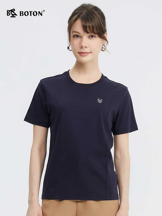 女士夏季短袖t恤丝滑抗皱透气舒适高端美式休闲高端上衣LT317224 商品图1