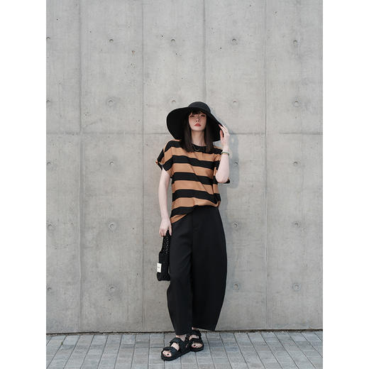 UMILAB【暮色】梨形B入 极简ROW风中高腰遮胯显瘦镰刀裤P1169W 商品图1