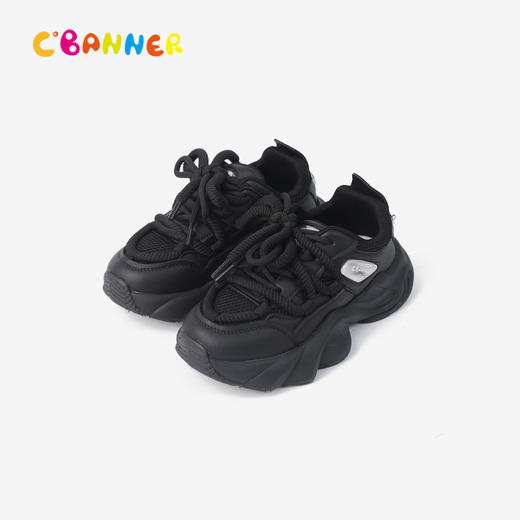 千百度童鞋厚底老爹鞋少女鞋秋季增高透气网面运动休闲鞋A24480307 商品图4