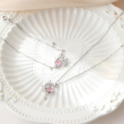 卡蒂罗/KADER 仙踪心环项链 925银经典弯月轻奢时尚满钻设计可调节锁骨链 简约幽雅甜美可爱配饰 女神礼盒款520 商品图4