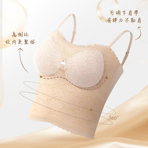【法式性感！超薄聚拢蕾丝吊带】吊带背心文胸一体式，免穿内衣，自带文胸垫！不挑身材，内搭外穿都好看，舒适打底蕾丝内衣女 商品图3