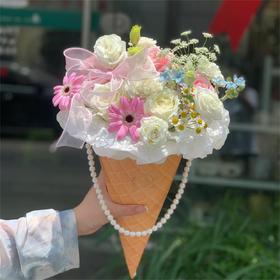 冰淇淋花束--粉色系混搭花束（花材随机）