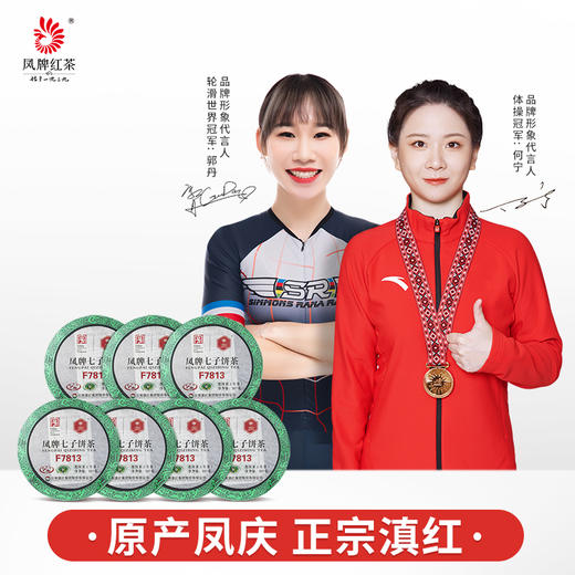 凤牌普洱茶 茶叶云南普洱生茶F7813七子饼买六送一 整提发货 商品图0