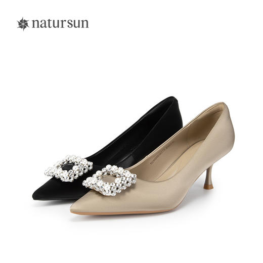 natursun女鞋秋季法式尖头高跟鞋女职业通勤不累脚单鞋N24488636 商品图4