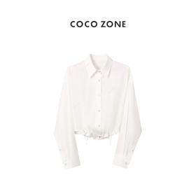COCO ZONE新款夏季系腰时尚休闲百搭衬衫 23C29063