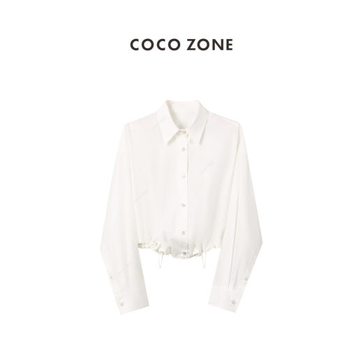 COCO ZONE新款夏季系腰时尚休闲百搭衬衫 23C29063 商品图0
