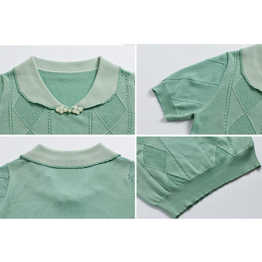 司歌针织翻领上衣短袖套头G891202Y 商品图1