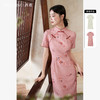 新中式旗袍小清新改良连衣裙新款夏竹叶花色古典短袖裙子V1231333 商品缩略图0