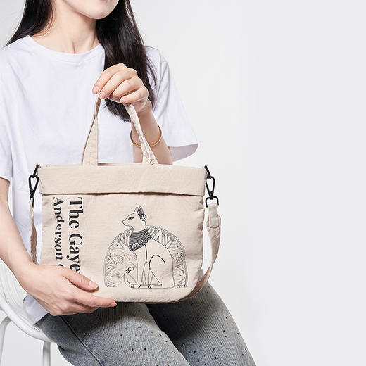 大英博物馆 盖亚·安德森猫系列 休闲手提 轻便斜挎包-米色 商品图2