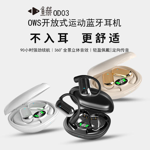 【春夏上新】2024新款鱼赫OD03 OWS开放式90H超长续航狂甩不掉不入耳运动蓝牙耳机 商品图0