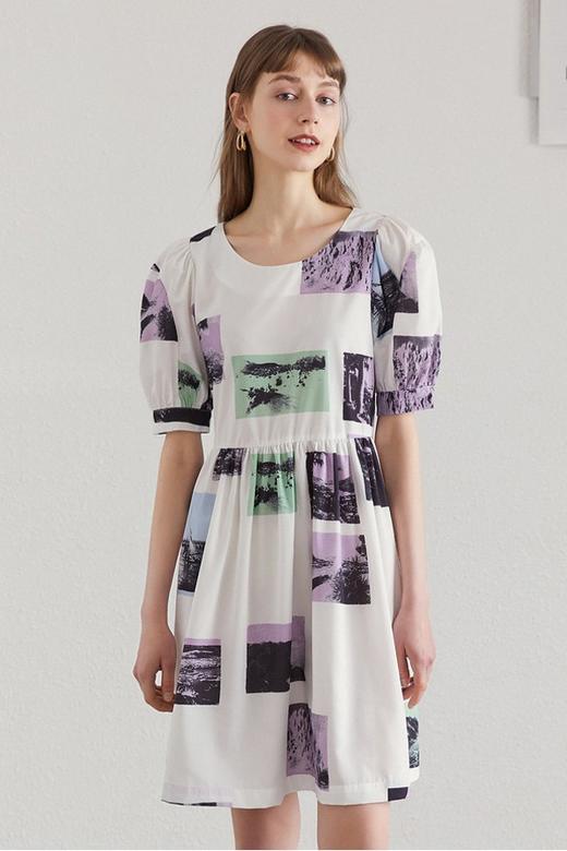 Y.SING衣香丽影 泡泡袖印花连衣裙 12470 商品图2