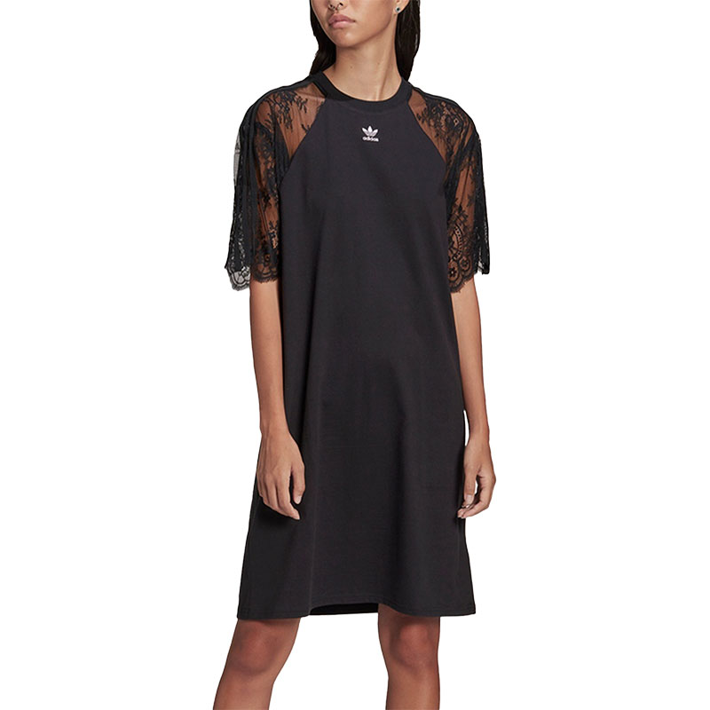 元旦超值抢购 （YY）adidas/阿迪达斯 三叶草舒适运动蕾丝拼接连衣裙 HC4571