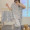 「数款可选！三件套」夏季新款三件套开衫睡衣 三眼仔睡衣女短袖春夏秋薄款上衣下装内衣夏天家居服套装 商品缩略图3