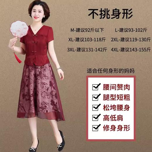 年轻喜婆婆婚宴装高贵夏季洋气连衣裙（货号 STY6555） 商品图2