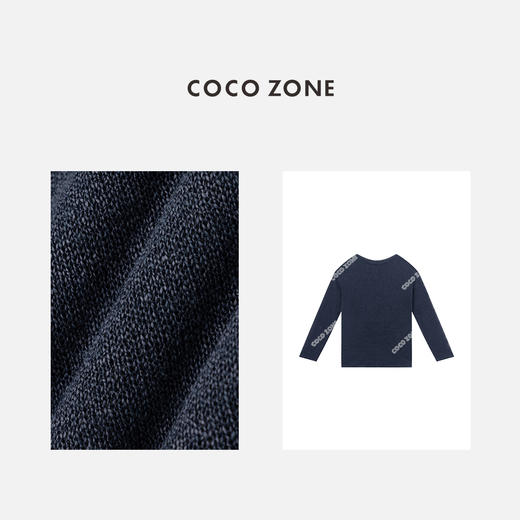 COCO ZONE "蓝莓“夏季新款简约时尚长袖上衣镂空透气百搭针织衫CC2B0914 商品图2