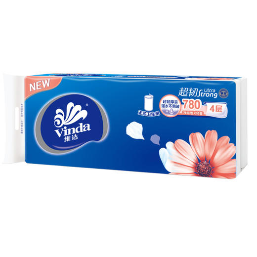 维达超韧无芯卷纸4层78克10卷纸巾卫生纸厕纸手纸 商品图1