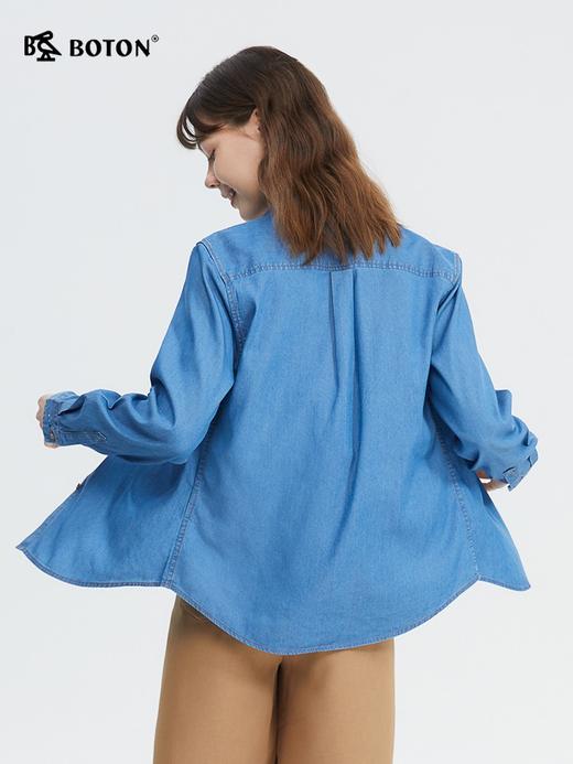 波顿女士工装风天丝牛仔长袖春夏衬衫美式休闲高端衬衣LS002124 商品图3