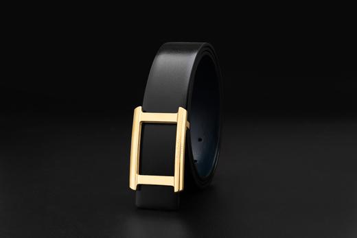 皮尔卡丹皮带男真皮都市休闲不锈钢板扣高级轻奢裤腰带商务三色牛皮裤带 商品图3