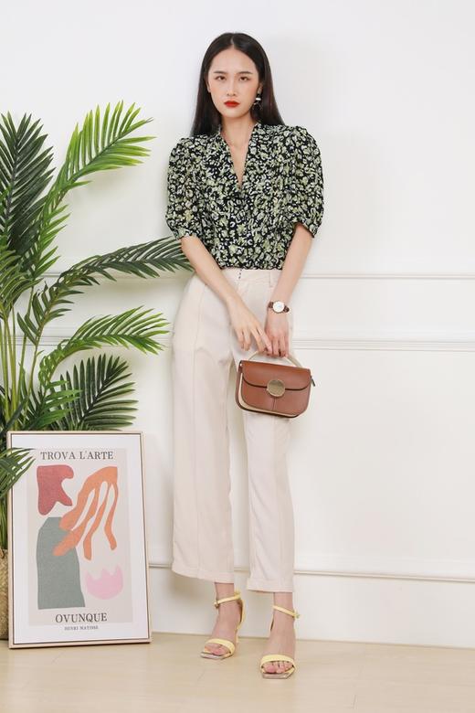 Le Malene 法式翻领碎花泡泡袖衬衫 12933 商品图6