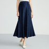 EITIE爱特爱步步生花高腰垂坠深蓝暗纹印花长裙半身裙秋新款C2406412 商品缩略图2