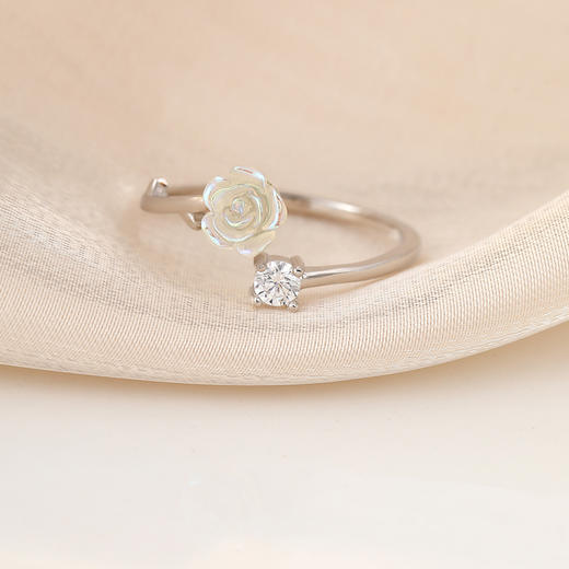 卡蒂罗/KADER 理想之爱女戒 925银新中式优雅山茶高洁典雅开口可调节一只 清新浪漫洁简约配饰 闺蜜同款女生款 商品图1
