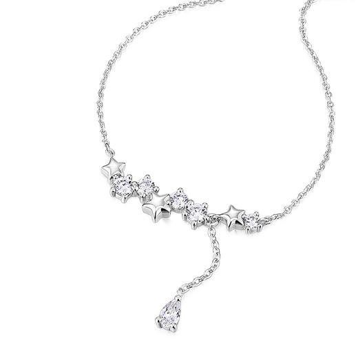 卡蒂罗/KADER 闪光少女系列 闪闪星河项链 925银轻奢时尚浪漫星辰设计可调节流苏款锁骨链 温柔百搭梦幻灵动配饰 商品图4