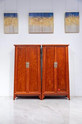 红桥红  家具严选  缅甸花梨（大果紫檀）【179 嘉木堂明式素面 圆角柜 】