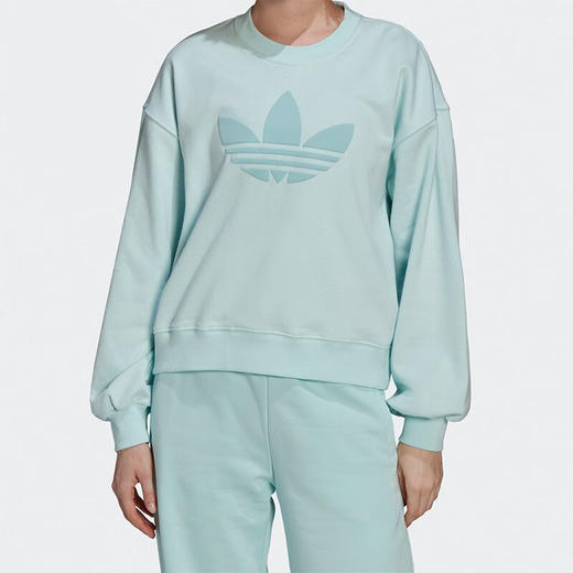 （YY）adidas/阿迪达斯  Adidas阿迪达斯卫衣女三叶草2023新款运动服休闲圆领套头衫 HU1607 商品图1