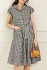 Le Malene 赫本风复古格纹小翻领连衣裙 12204 商品缩略图3