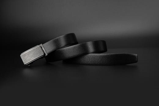 皮尔卡丹皮带男真皮腰带不锈钢高级感花纹自动扣格子个性裤腰带商务牛皮裤带 商品图1