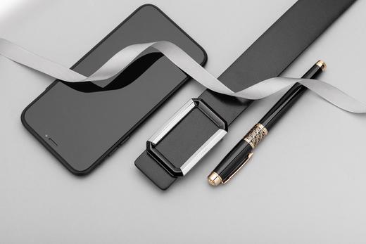 皮尔卡丹皮带男真皮都市休闲不锈钢板扣高级轻奢裤腰带商务牛皮裤带 商品图4