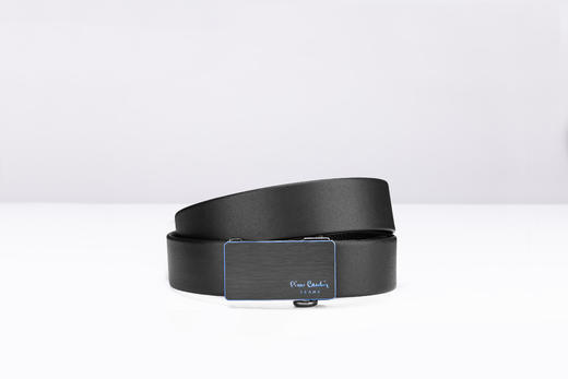 皮尔卡丹皮带男真皮合金自动扣高级轻奢黑蓝色裤腰带商务牛皮裤带 商品图3