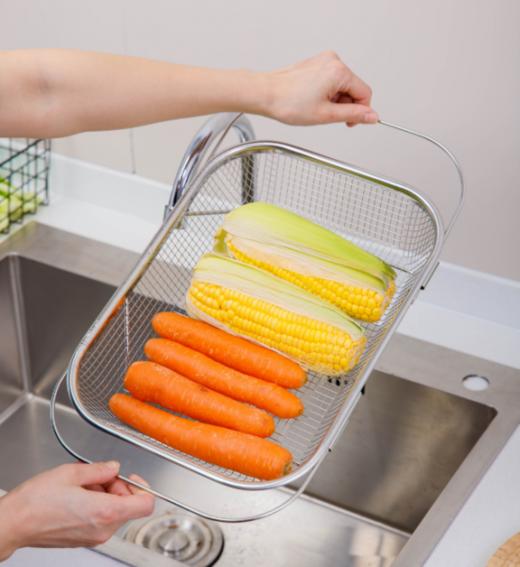 👒【KEYIOW不锈钢伸缩沥水篮】⭕1. 20KG 级别强力承重，具备强大的承载能力，💪可轻松应对各种重物。💦 商品图2