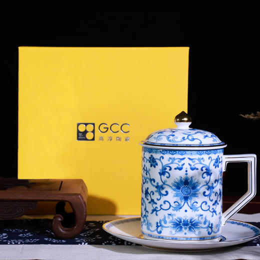 “盛世如意”青花珐琅杯 高透白瓷 会晤用品 商品图4