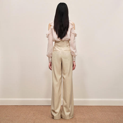 秋日温柔氛围感v领盘扣领露肩雪纺衫上衣MC88TP563D10 商品图4